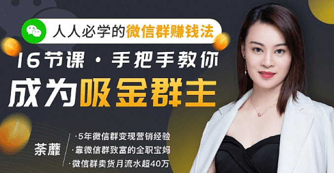 人人必学的微信群赚钱法,16节课手把手教你