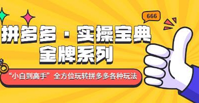 拼多多·实操宝典:金牌系列“小白到高手”带你全方位玩转拼多多各种玩法