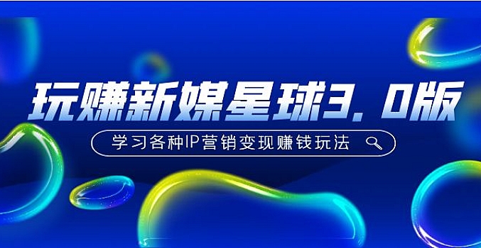 《玩赚新媒星球3.0版》学习各种IP营销变现赚钱玩法(价值498)