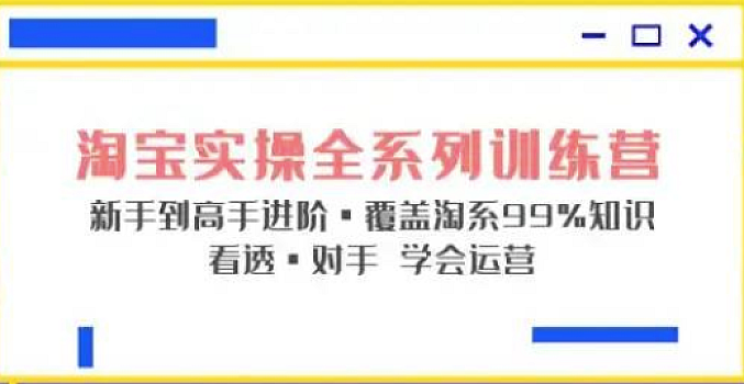 淘宝实操全系列训练营 新手到高手进阶·覆盖淘系99%知识 看透·对手 学会运营