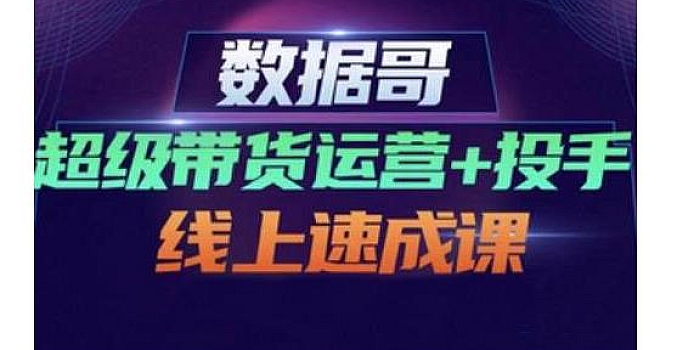 超级带货运营、投手线上速成课