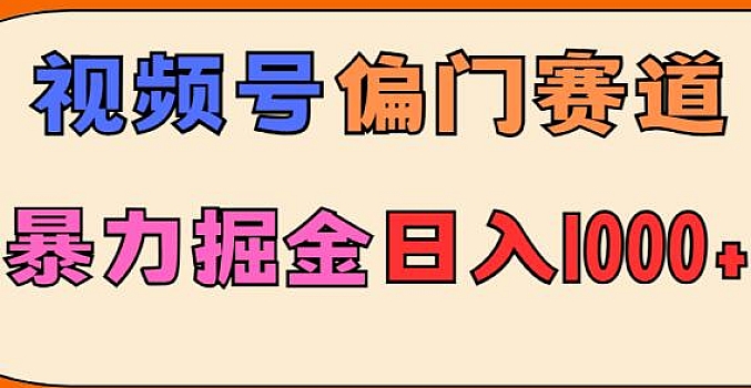 亲测实操,视频号偏门赛道,无脑搬运,暴力掘金,日入1000+