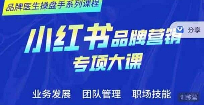 小红书品牌营销专项大课,操盘手进阶,品牌医生操盘手系列课程