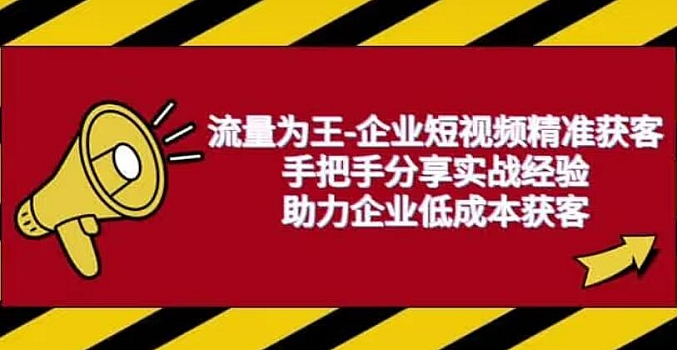 《企业短视频精准获客实战经验》65集课程