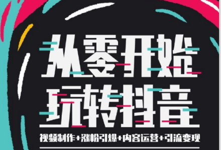 从零开始玩转抖音  视频制作+涨粉引爆+内容运营+引流变现