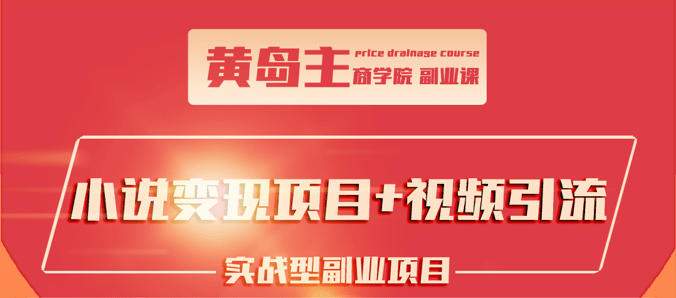 黄岛主：小说副业变现项目1.0