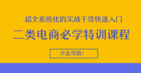 二类电商必学特训课程，超全系统化的实战干货快速入门少走弯路！
